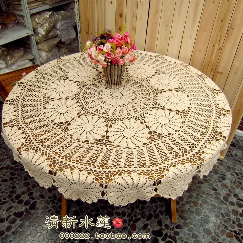 

Free shipping 2014 new ZAKKA round cotton crochet lace tablecloths cutout table cover for dinning table overlay for wedding