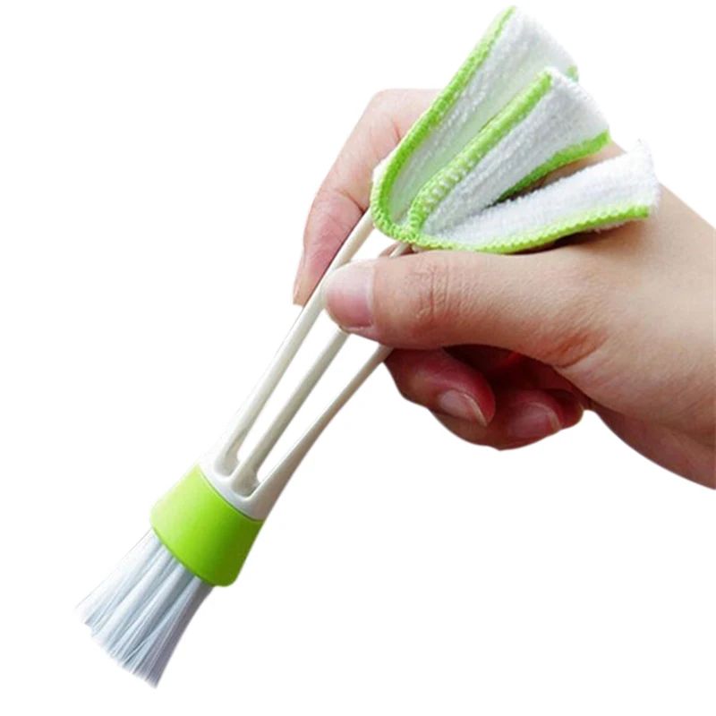 Car Air Conditioning Vent Blinds Dirt Duster Cleaner Cleaning Brush Car Air Conditioner Cleaning Tool Dust Collector Plastic