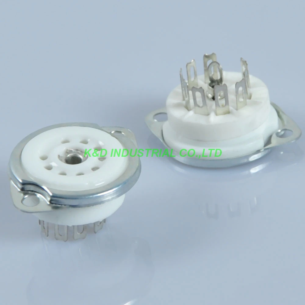 5pcs 9pin Audio Amp Sliver Tube Socket 12AX7 12AU7 ECC83 6922 Chassis Mount for Amplifier