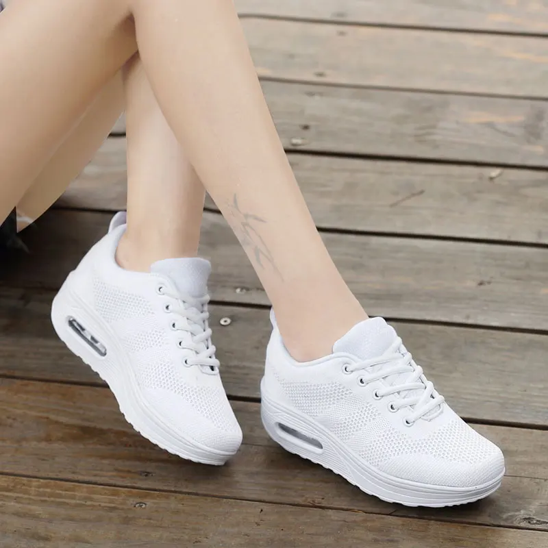 MWY Women Casual Platform Shoes Fashion High Heels Shoes Woman Wedges Women White Sneakers Shoes Heigh Increasing zapatos mujer