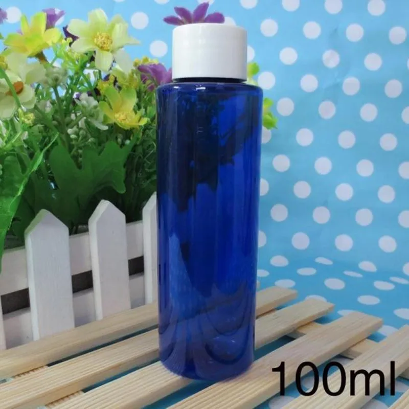 30*100 ML Vít Cap Chai Nhựa Màu Xanh Trang Điểm Đóng Gói Rỗng Gel Tắm Dầu Gội Lotion Bơm Lại Dầu Tinh Chất Mỹ Phẩm container