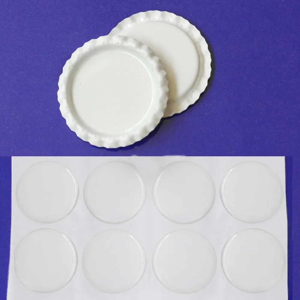 New Arrival Mixed Order 200 pcs/lot : 100 Pcs White Colored Flattened Bottle caps For Hairbow Jewelry Craft +100 pcs Clear Epoxy