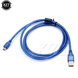 1pc High Quality USB 2.0 Type A Male to Mini 5P Male Mini 5P USB Cable Foil+Braided Shielding Blue