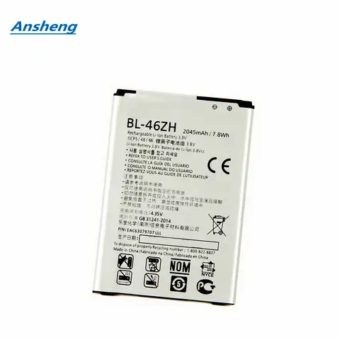 High Quality 3.8V 2125mAh BL-46ZH battery for LG K8 LTE K350E K350AR Mobile Phone