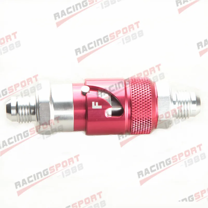 AN 6 AN6 -6AN 6AN Quick Release Fittings Fuel Adaptor Adapter Hose RED-SILVER