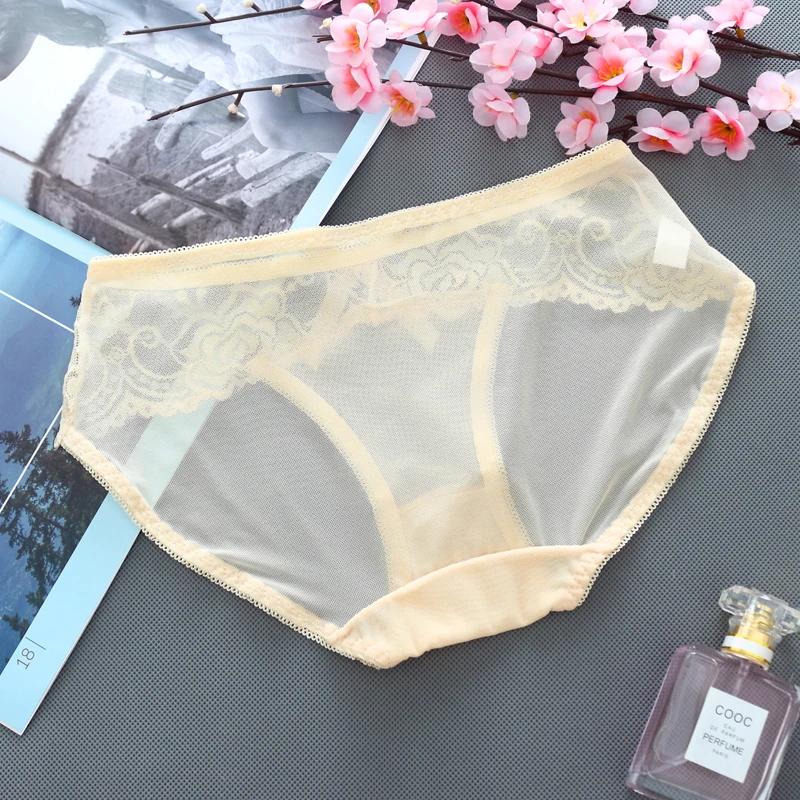 Sexy Women Underwear Ultra transparent Panties Thongs G-string Girl Soft Lace Briefs Ultra thin Underpant for Female 10 Colour