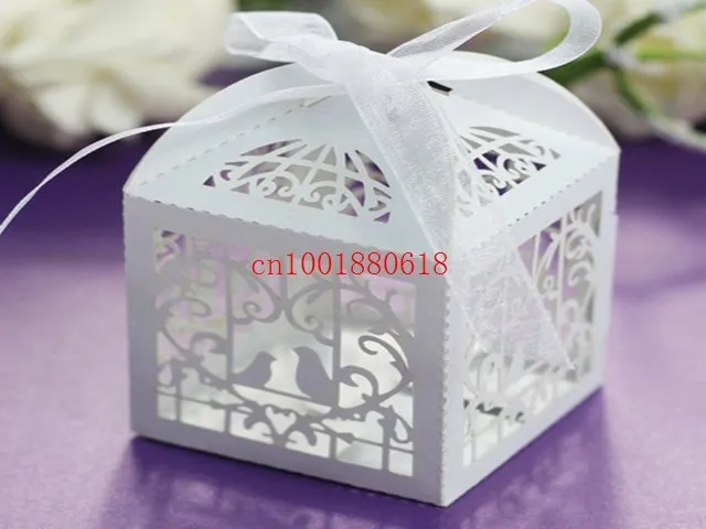 1000pcs/lot Free Shipping Wedding Banquet Mini Candy Boxes Birds Heart Design Sweet Gift Packing Chocolate box