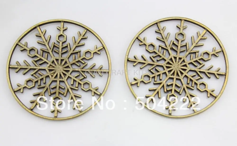 

20pcs large round snowflake medallion antique bronze zinc alloy 48mm Charm Pendant DIY Supplies necklace Jewelry Making