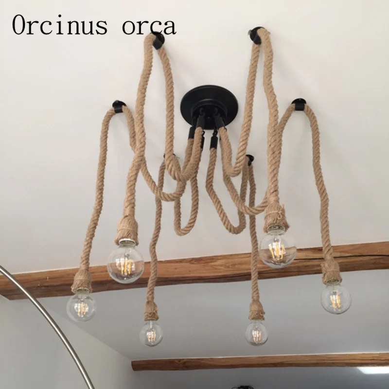 

American country Vintage industrial wind chandelier creative restaurant clothing store iron lamp free shipping