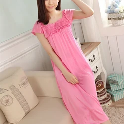 Ladies Sexy Women Long Silk Satin Night Dress Sleeveless Nighties Nightgown Nightdress Lace Sleepwear Nightwear For Women