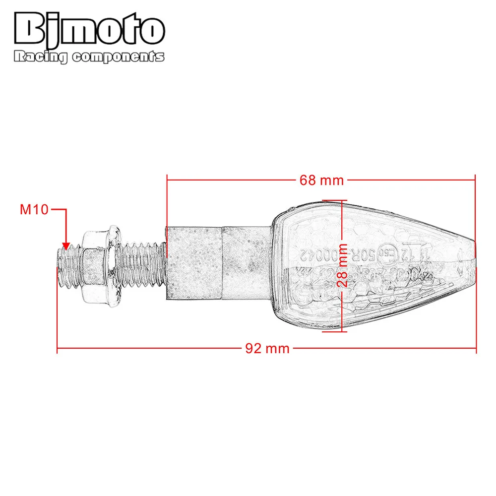 2PCS Motorcycle LED Turn Signal Light Emark Motorcross Short Indicator Blinker Side Lights For Yamaha Kawasaki Honda Suzuki