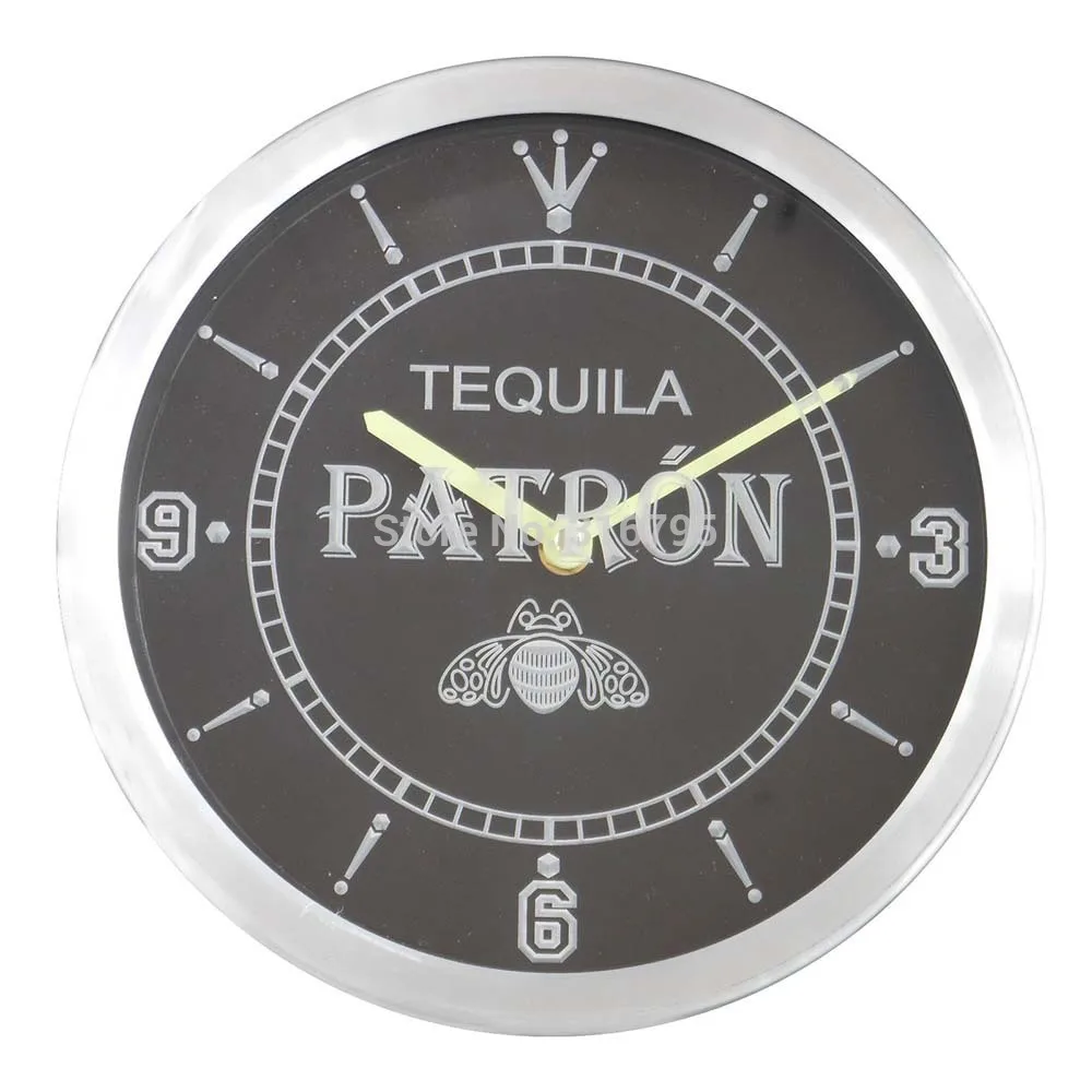 nc0114 Tequila Patron Bar Pub Beer Neon Light Signs LED Wall Clock