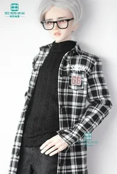 BJD doll clothes for 60-70cm BJD uncle Black and white plaid shirt, vest, slacks