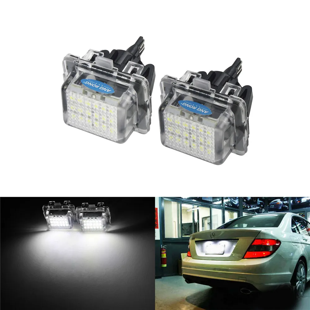 ANGRONG 2x 18 SMD Canbus LED License Number Plate Light Lamp For Mercedes Benz W204 S204 C117 / X117 W221 W222 W212 S212 W216