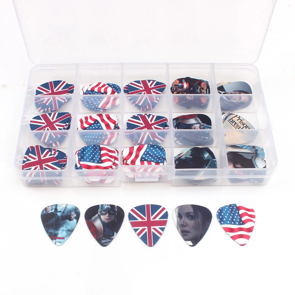 SOACH 100PCS Acoustic guitar Pick box 0.46 0.71 1.0  plectrum standard size mix pick thicknesses ukulele guitar accessories