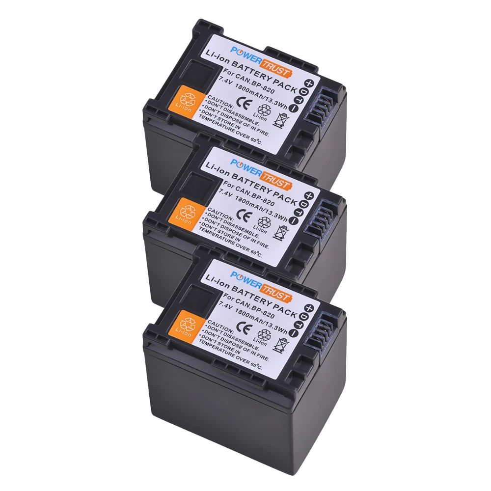 3Pcs BP-820 BP820 BP 820 Camera Battery for Canon VIXIA GX10, HFG20, HF G21, HFG30, HFG40, HFM30, HFM31, HFM32, HFM300,