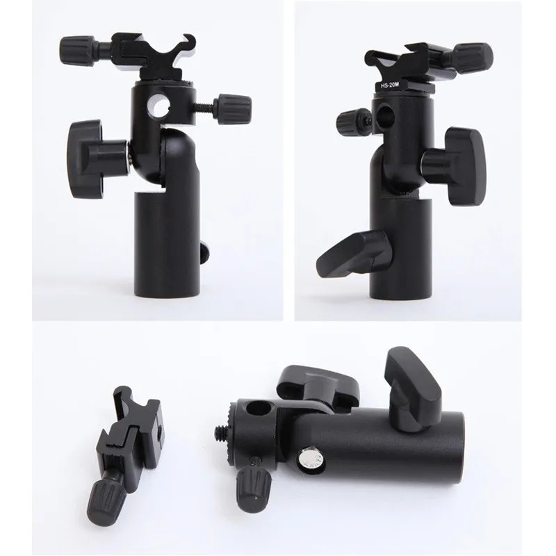 Photo Umbrella Speedlite Flash Holder Hot Shoe Bracket w/ umbrella Hole + Screw Adapter L Type