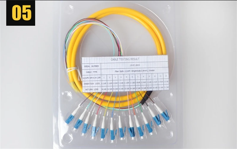 12-Kern-Faser-Zöpfe 1,5 mtr lc/upc Bündel Typ Single mode ftth 12-farbiger Glasfaser-Pigtail eine Klasse Ferrule Factory Elink