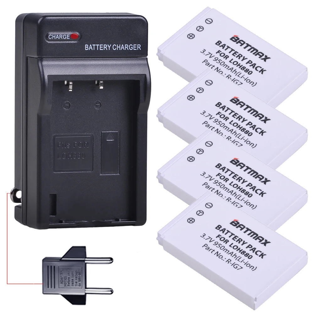 Batmax-batería recargable para R-IG7, cargador de pared para Harmony One LOH880 900 720 850 880 890 Pro H880, cámara Universal, 4 Uds.