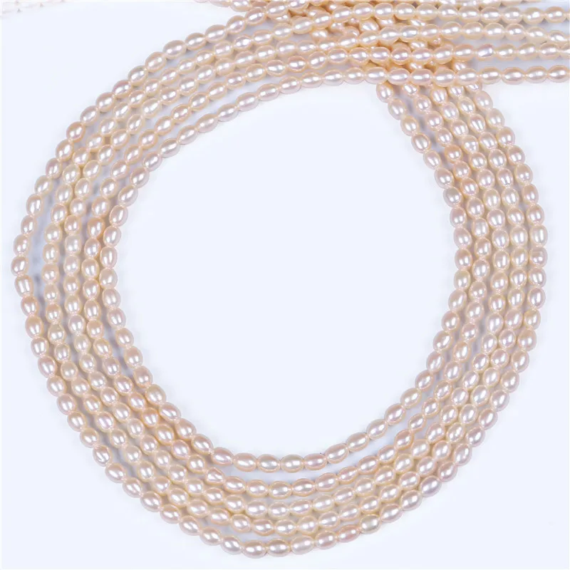 

DIY AAA Wholesale Pink Freshwater Rice Oval Pearl 2-2.5mm Loose Beads For Jewelry Making