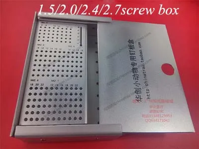 Medical orthopedic instrument aluminium alloy Bone screw box tool case sterilizing box VET PET small animal orthopedic implant