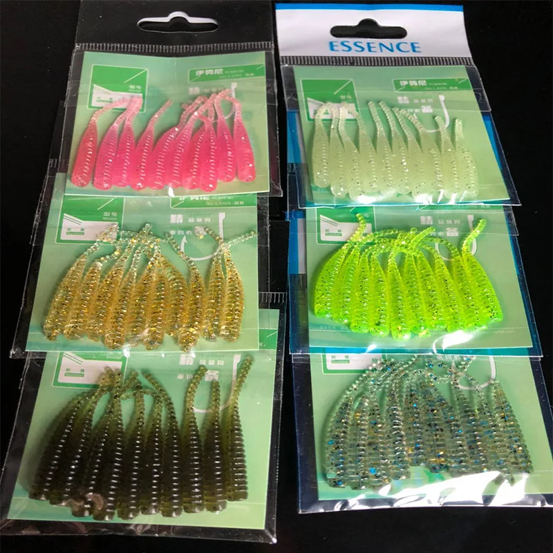 10pcs/lot Soft Baits Fishing Lures 35mm 0.5g Wobblers Artificial Needle tail Silicone Swimbait Worm Bait Pesca