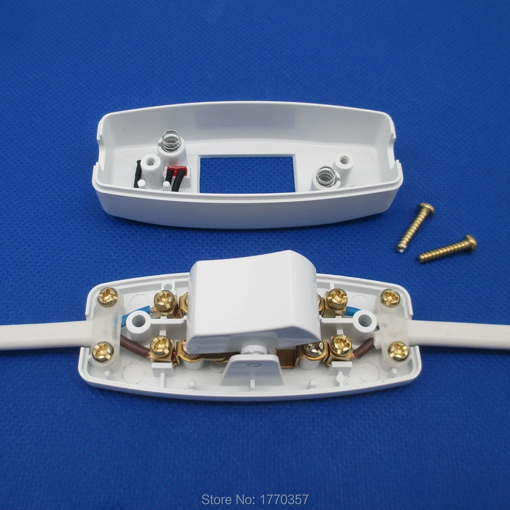 1PCS  Rocker Switch AC 110V 220V 6A Lnline ON/OFF Table Lamp Desk Light Cord Control Switch Indicator Cord Switch Inline LED