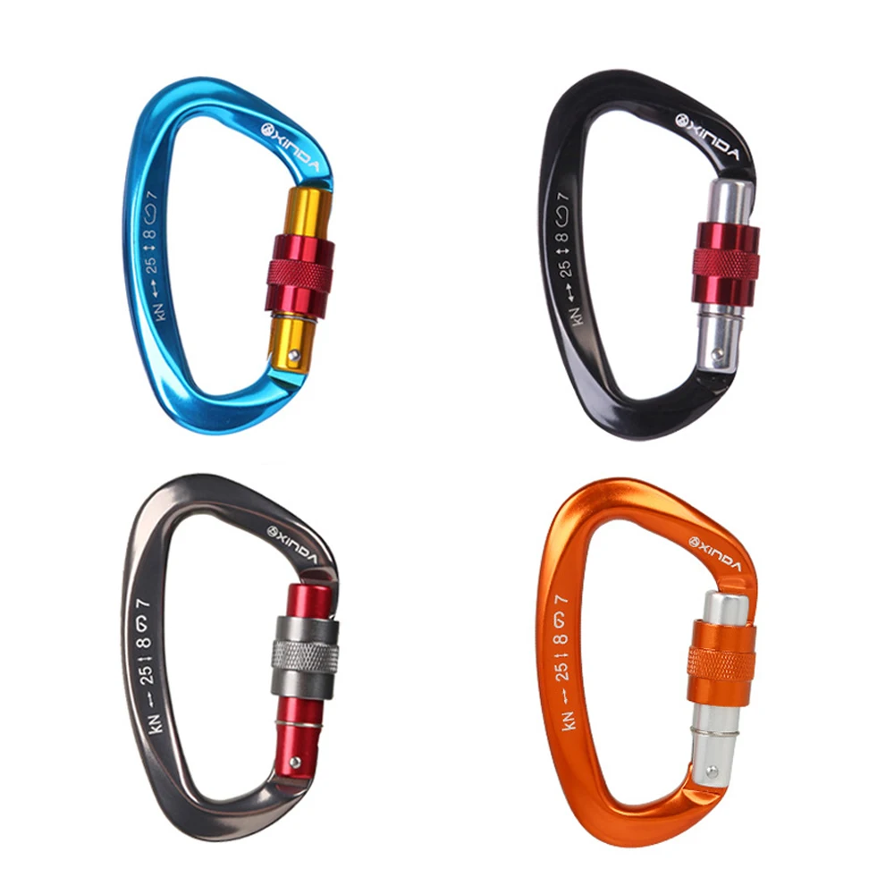 

25KN Carabiners Quickdraws D Shape Climbing buckle Security Safety Master Lock Outdoor Rock Climbing Buckle Equipment