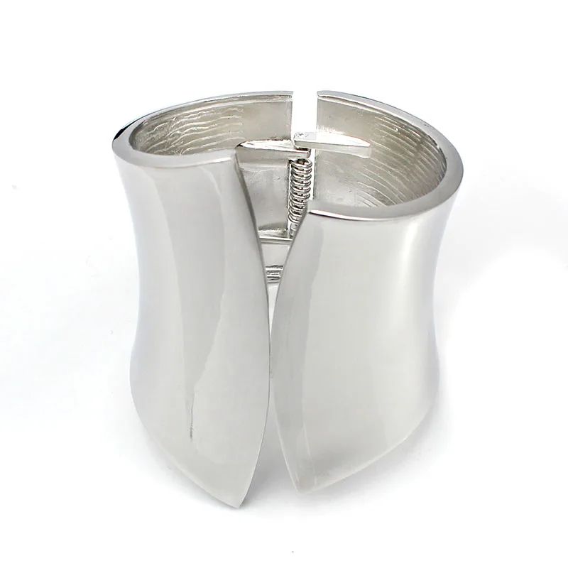 Fashion Punky Style Shiny Silver Color Cuff Big Bangles For Women Infinity Charm Vintage Wide Alloy Bracelet Bangle Lady Gift