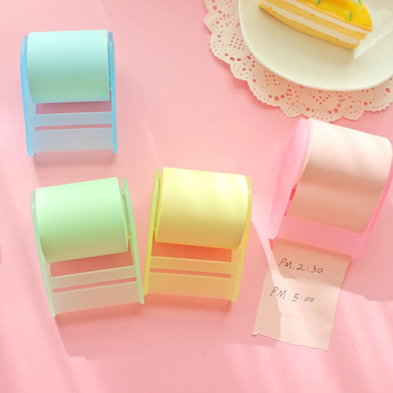 Papel de notas fofas criativas de papelaria em cores doces, adesivos convenientes Xpress, com assento de fita, pode rasgar o álbum H0072