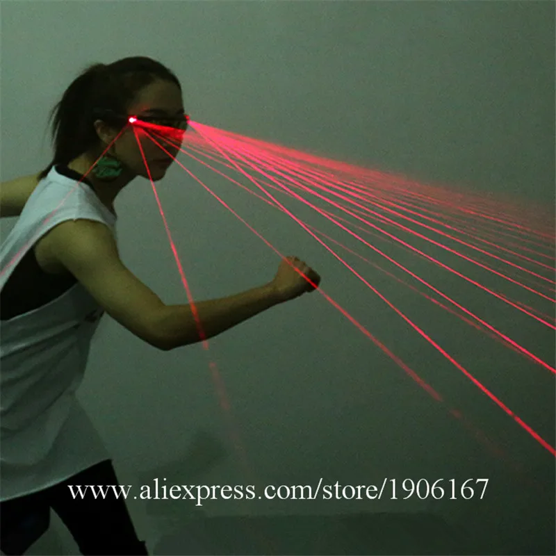 Fashion Red Laser Laserman Glasses With 2pcs Red Lasers Flashing Sunglasses Eyewear For Event Party Night Club Stage Show Props