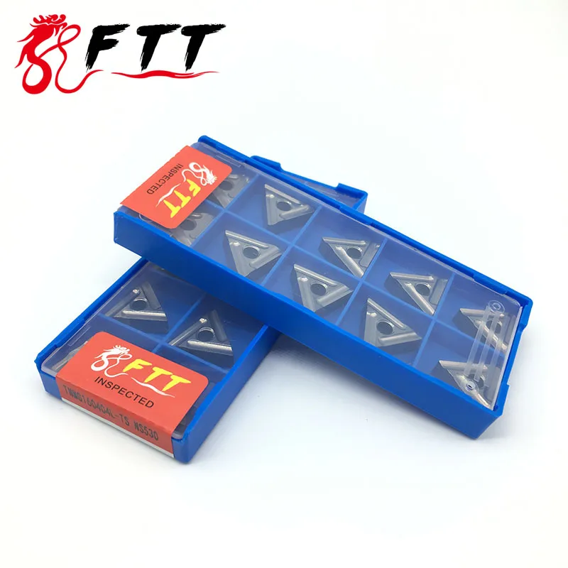 Ferramentas de corte de torno externo, ferramentas de torneamento cnc de carboneto de categoria tnmg160404 l ts ns530 tnmggatilho tnmgapp com 10 peças