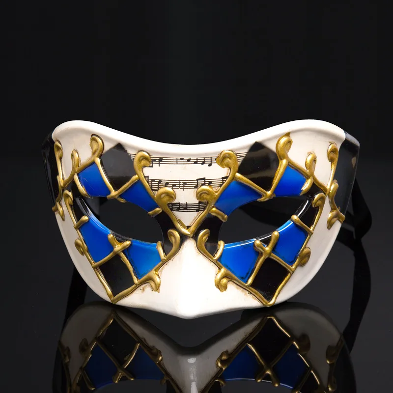 1 قطعة قناع فينيسي رجل للحفلات الذهب الماس تنكر أقنعة ماردي غرا الأبيض Masker هالوين البندقية زي كرنفال قناع