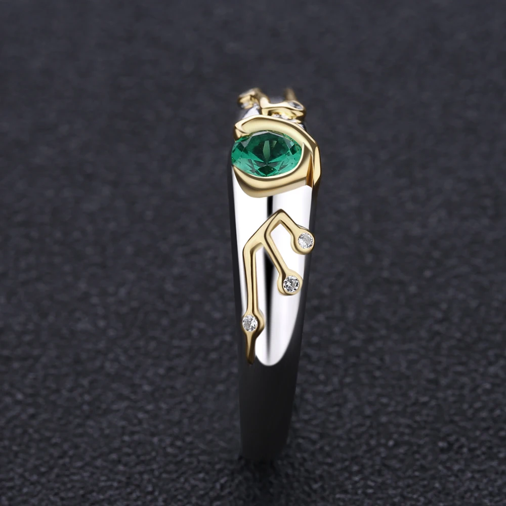 Zelda Tears of the Kingdom Sheikah Eye Slate Kokiris Emerald Sterling 925 Silver Ring