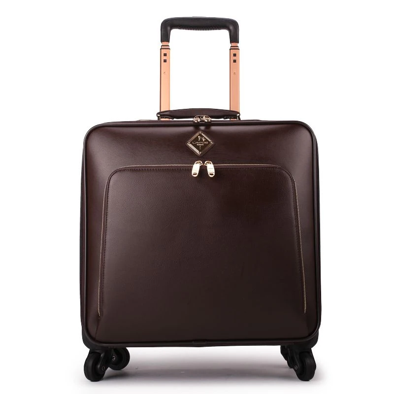 Hot!New 16/20/24 inch men business brand genuine leather handbag rolling luggage bag on wheels cabin travel bag trolley suitcase