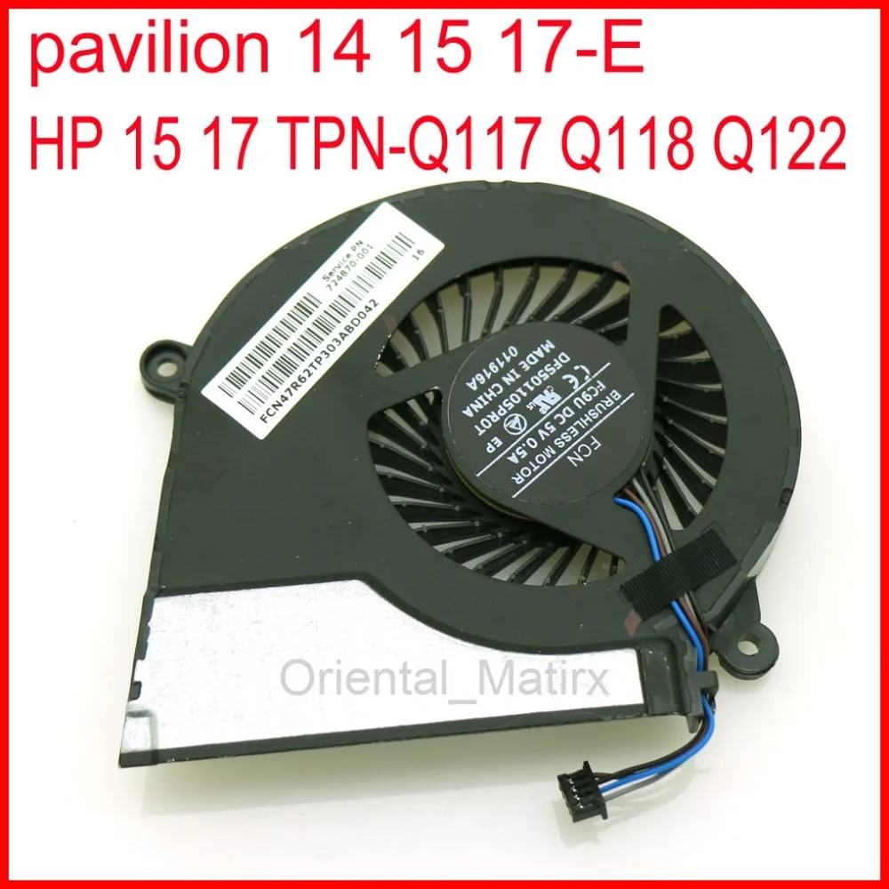 

Brand NEW DC5V 0.5A 4Pin Cooling Fan For HP 15 17 TPN-Q117 Q118 Q122 pavilion 14 15 17-E CPU Cooler Fan