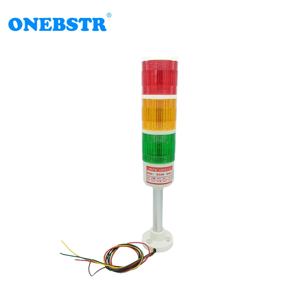 HNTD 24V LED Indicator Signal Warning Light TD55 Semaphores Rod Type Often Bright 3 Color For CNC Machine Tools Hot Sales