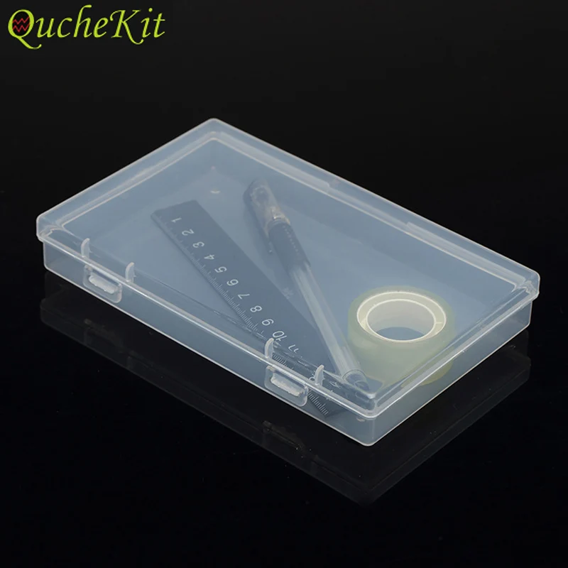 Empty Plastic Storage Box Rectangular Clear Collection Container Organizer Crafts Electronic Parts Storage Pouch Gift Box