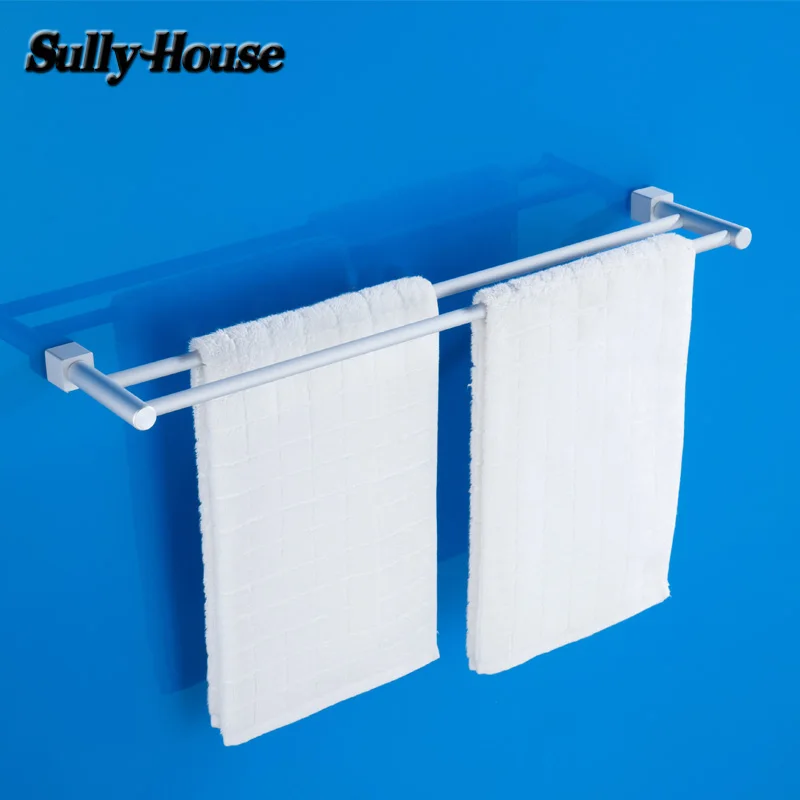 Sully House Space Aluminium Bathroom Double/Single Towel Bars,Towel Rail,60cm Towel Rack,Towel Holder,Bathroom Accessories