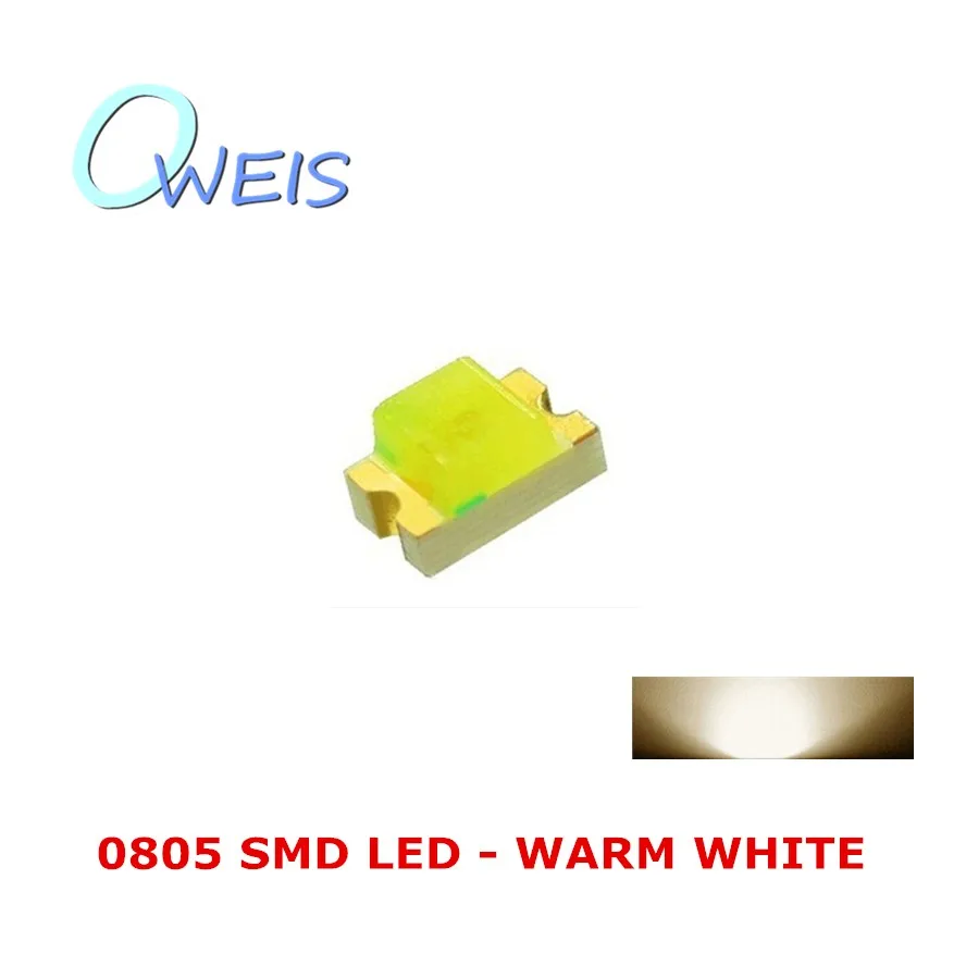 100PCS 0805 3.0V 20MA WARM WHITE SMD LED 2012 Super Bright Indicator Sign Light