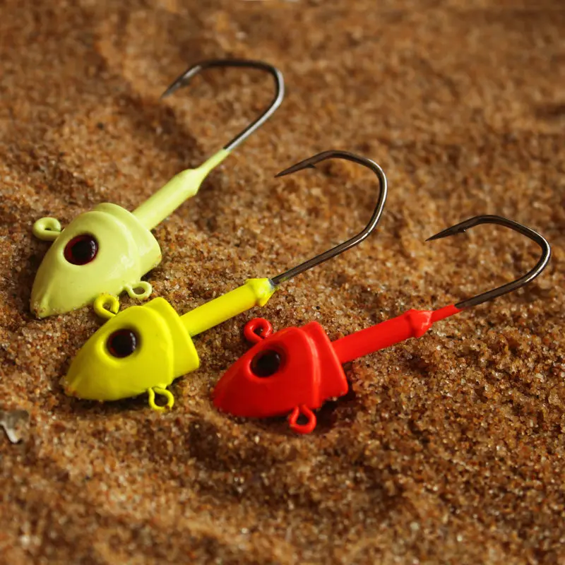 High Quality Fish Jig Head Hooks Fishing Glow Soft Lure Bait DIY Hooks Soft Baits Rig 7g 14g 21g 28g 45g Lot 3 Pieces SALE