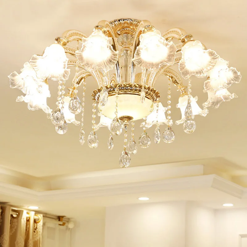 

European crystal chandelier ceiling lamp living room modern bedroom room warm atmosphere simple European lamps