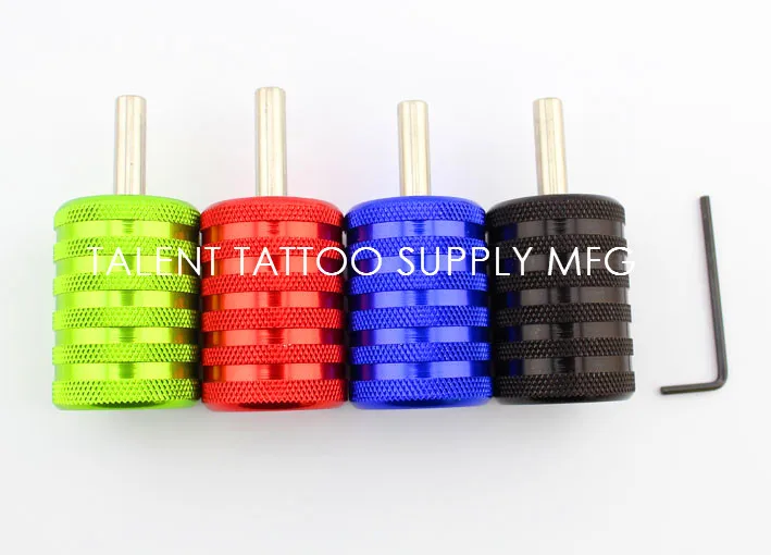 

New Arrival Brand New Aluminum Tattoo Grips 4pcs/LOT 35mm black|blue|green|red for Tattoo Machine