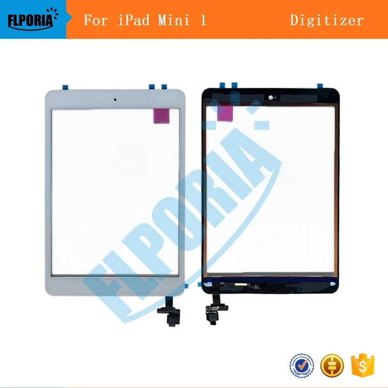 For iPad Mini 1 Touch Screen Digitizer Assembly With IC Conector Home Button Flex Cable Screen For iPad Mini 1 A1432 A1454 A1455