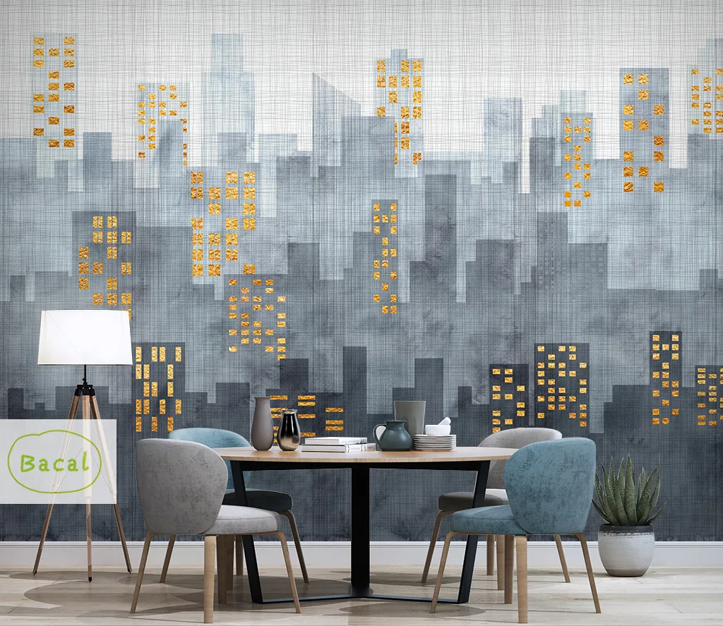 

Bacal Custom Photo Wallpaper 3D City Building Mural Modern Living Room Bedroom Background papier peint mural 3d painting