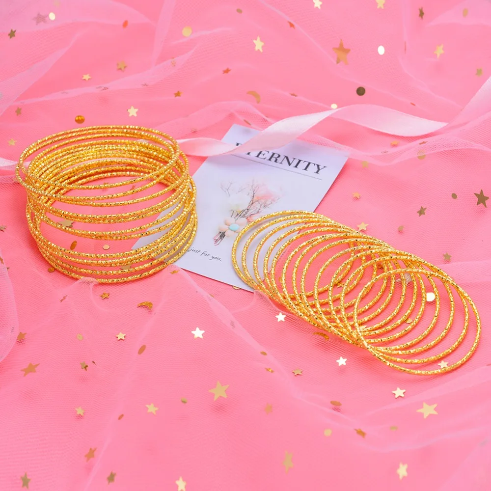 12pcs/lot Gold Color Bangles For Women Men Accessories Jewelry Copper Cute brecklace For Women Girl Nice Gift wb140