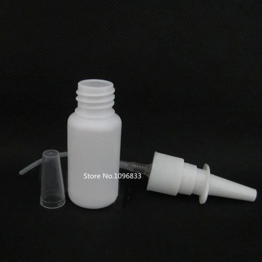 100pcs White PET Empty Nasal Spray Plastic Bottle Cosmetic Spray Bottle Fine Mist Nose Spray Bottle 10ml 15ml 20ml 30ml 50ml