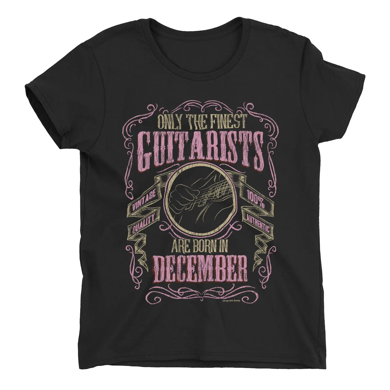 2019 Hot sale Fashion T shirt unisex GUITAR T-Shirt Finest Guitarists Born in DECEMBER Music Birthday Womens Tee shirt