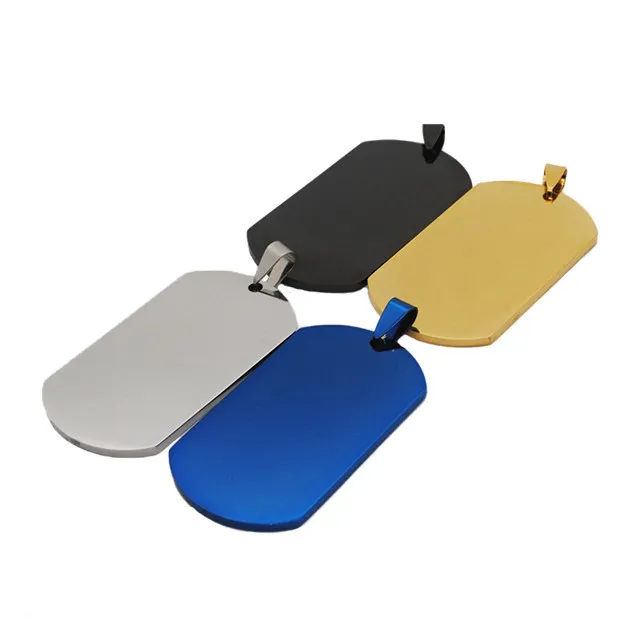 Custom Stainless Steel tags Best Gift Military blue steel Dog Tag cheap blank black steel dog tag