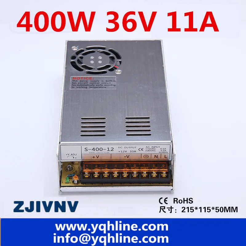 

High quality 36V 11A 400W switching power supply single output cctv smps led power supply LED driver AC to DC transformer